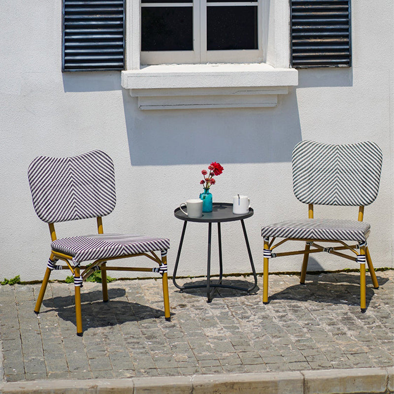 Simplicity Carbon Steel Outdoor End Table - Stable 2-Leg Design & Strong Weather Resistance For Garden