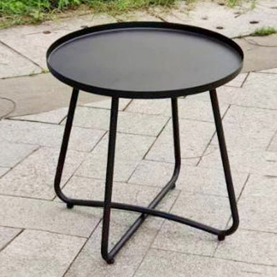 Simplicity Carbon Steel Outdoor End Table - Stable 2-Leg Design & Strong Weather Resistance For Garden