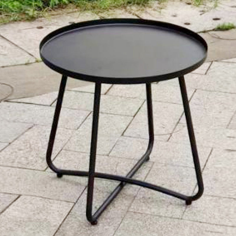 Simplicity Carbon Steel Outdoor End Table - Stable 2-Leg Design & Strong Weather Resistance For Garden