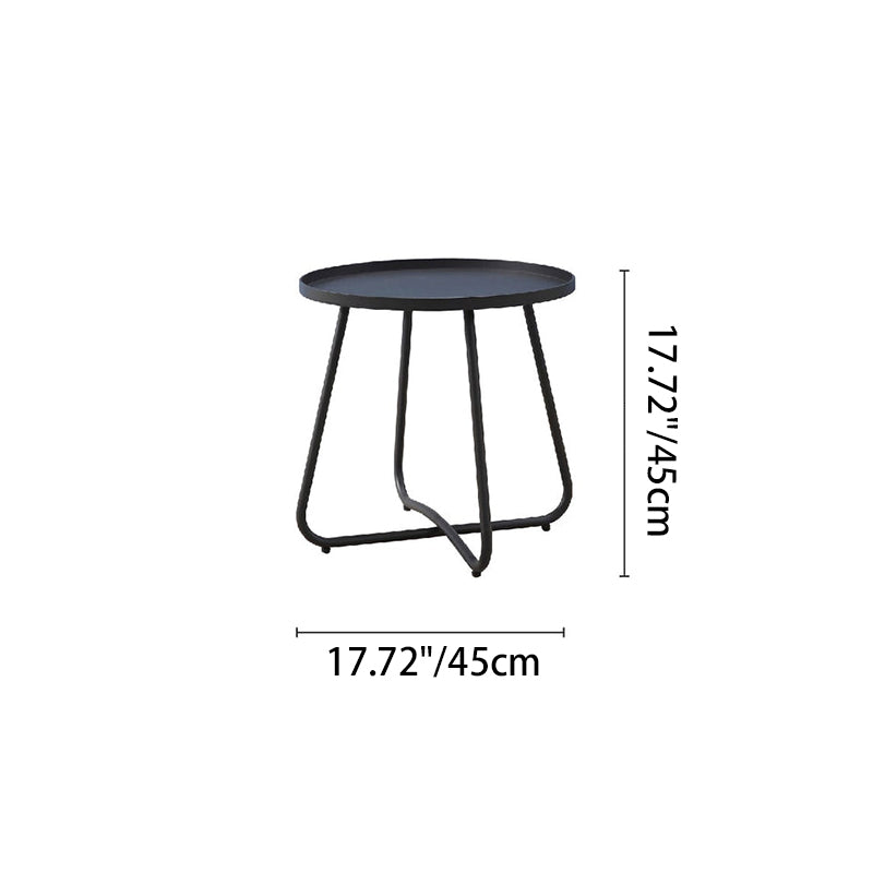 Simplicity Carbon Steel Outdoor End Table - Stable 2-Leg Design & Strong Weather Resistance For Garden