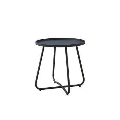 Simplicity Carbon Steel Outdoor End Table - Stable 2-Leg Design & Strong Weather Resistance For Garden