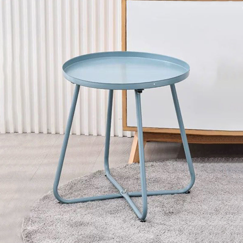 Simplicity Carbon Steel Outdoor End Table - Stable 2-Leg Design & Strong Weather Resistance For Garden