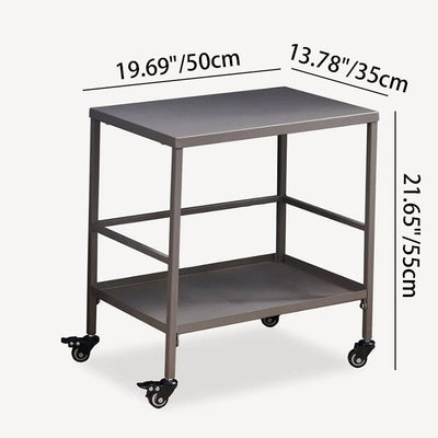 Versatile Outdoor Cart End Table - 2-Tier Movable Storage For Gardens & Outdoor Patios