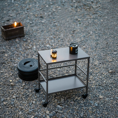 Versatile Outdoor Cart End Table - 2-Tier Movable Storage For Gardens & Outdoor Patios