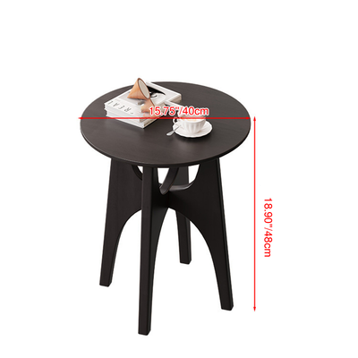 Contemporary Nordic Cylindrical Solid Wood Side Table 1-Tier For Living Room