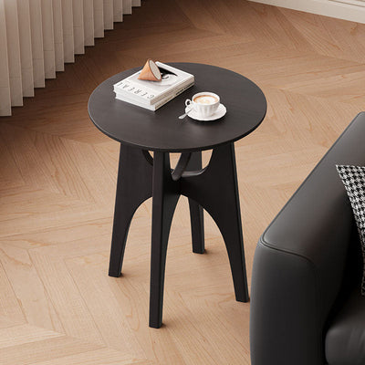 Contemporary Nordic Cylindrical Solid Wood Side Table 1-Tier For Living Room