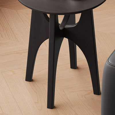 Contemporary Nordic Cylindrical Solid Wood Side Table 1-Tier For Living Room
