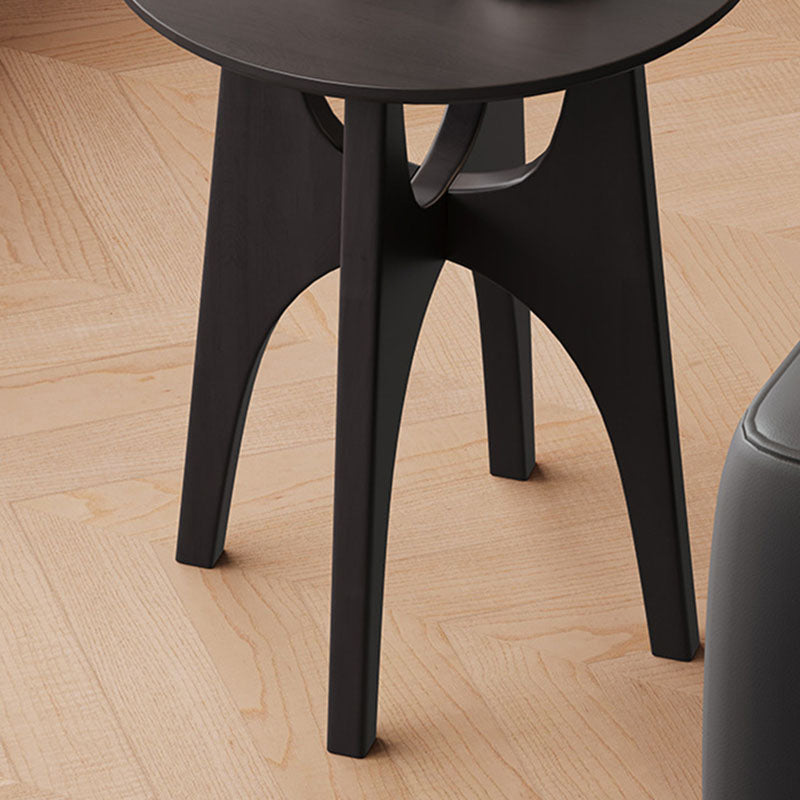 Contemporary Nordic Cylindrical Solid Wood Side Table 1-Tier For Living Room