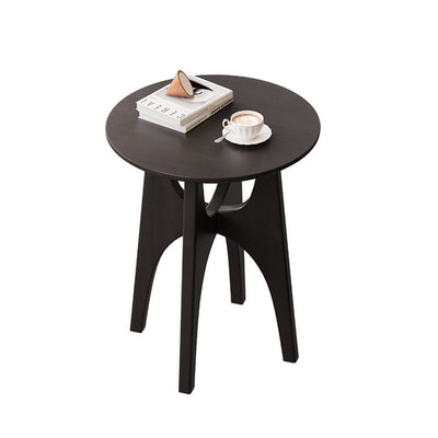 Contemporary Nordic Cylindrical Solid Wood Side Table 1-Tier For Living Room