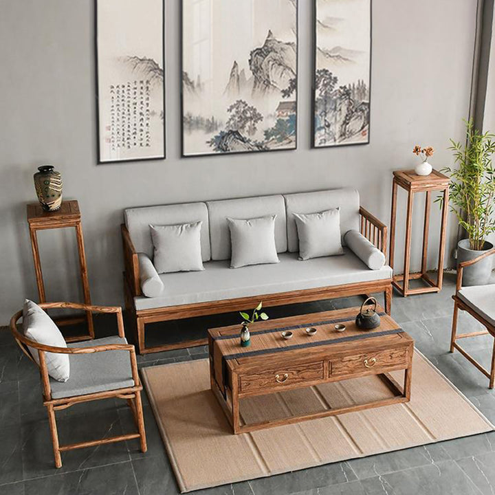 Table d'appoint carrée vintage traditionnelle en bois massif avec texture naturelle pour salon et balcon 