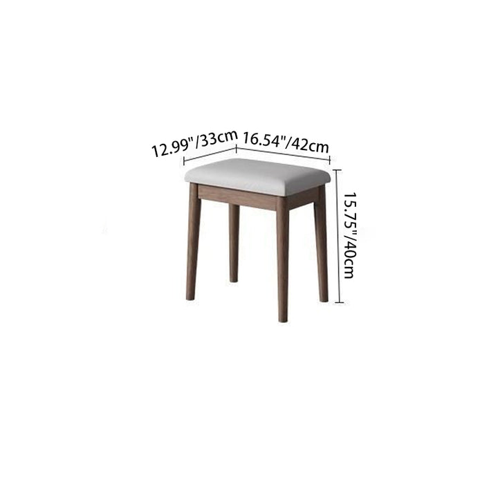Contemporary Nordic Solid Wood Triangular Makeup Vanity &amp; Stool Set With Mirror And Storage For Bedroom