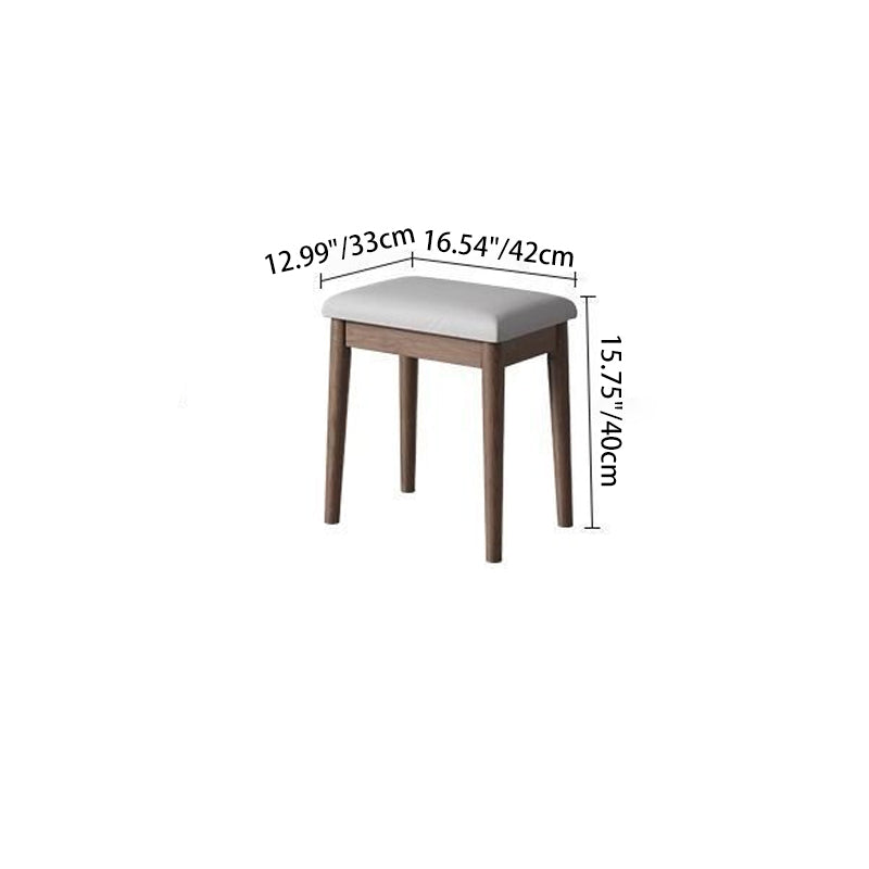 Contemporary Nordic Solid Wood Triangular Makeup Vanity & Stool Set With Mirror And Storage For Bedroom