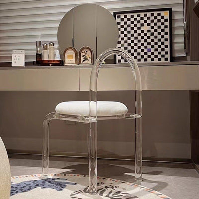 Traditional French Solid Wood Rectangular Clover Pattern Makeup Vanity & Chair Set With Mirror And 6 Drawers For Bedroom