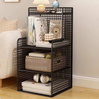 Modern Minimalist Iron Square Side Cabinet Nightstand With 4 Tiers For Living Room And Bedroom