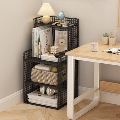 Modern Minimalist Iron Square Side Cabinet Nightstand With 4 Tiers For Living Room And Bedroom
