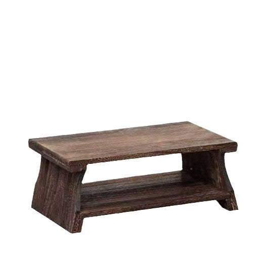 Traditional Chinese Solid Wood Rectangular Low Coffee Table With 2 Tiers For Living Room