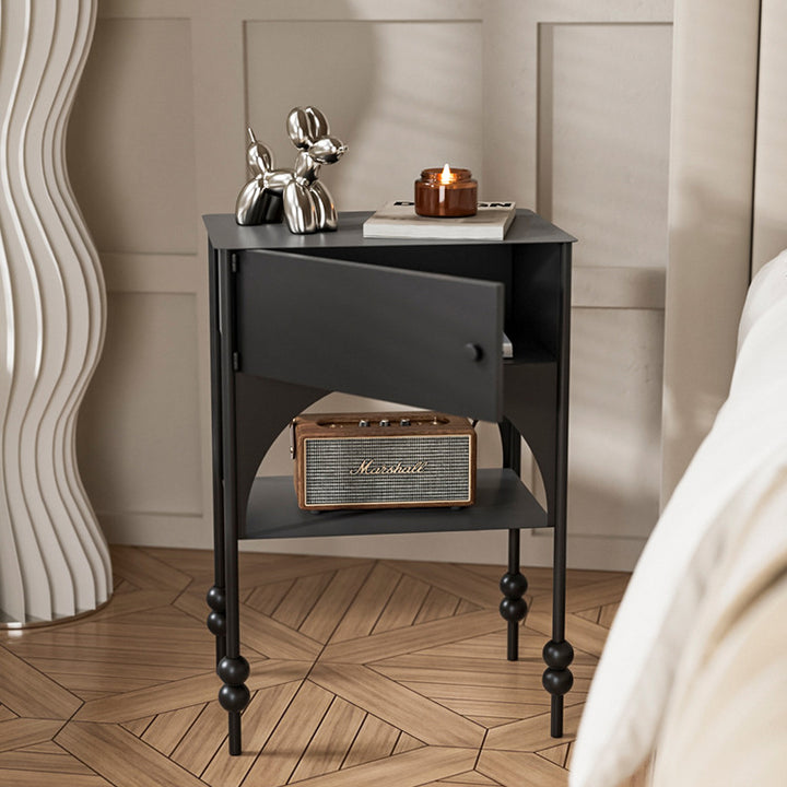 Zeitgenössischer Retro-Eisenbogen-Rechteckiger Nachttisch mit 2-stufigem Schrank für das Bett 