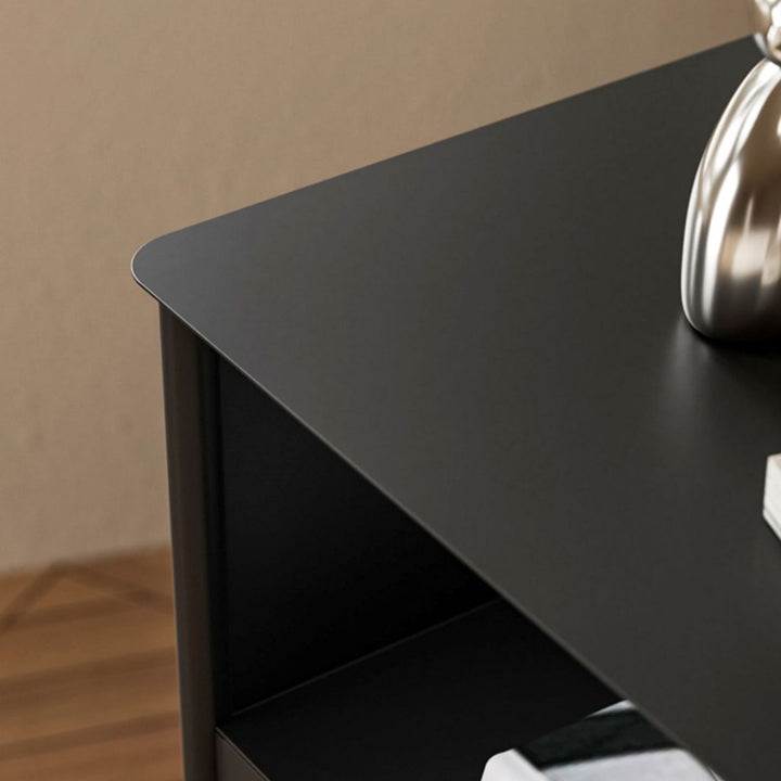 Zeitgenössischer Retro-Eisenbogen-Rechteckiger Nachttisch mit 2-stufigem Schrank für das Bett 