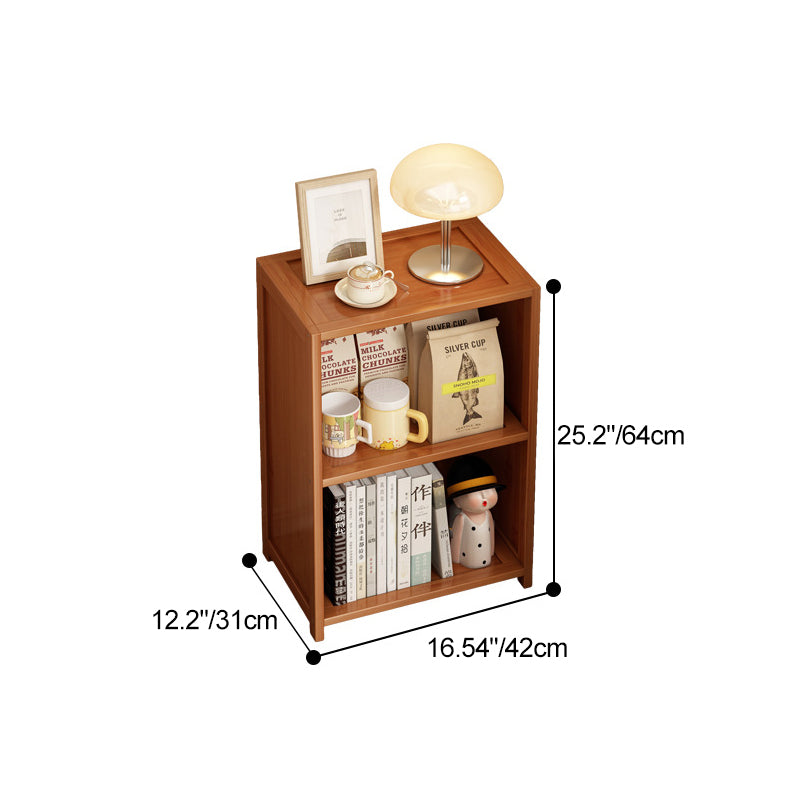 Contemporary Nordic Bamboo & Acrylic Rectangular Nightstand With 3/4-Tier Storage For Bedroom