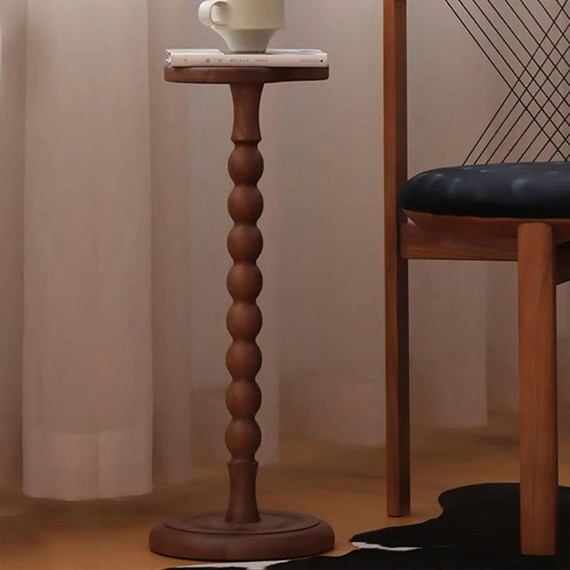 Contemporary Retro Beechwood Gourd-Shaped Small Side Table 1-Tray For Living Room & Bedroom