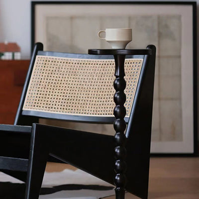 Contemporary Retro Beechwood Gourd-Shaped Small Side Table 1-Tray For Living Room & Bedroom