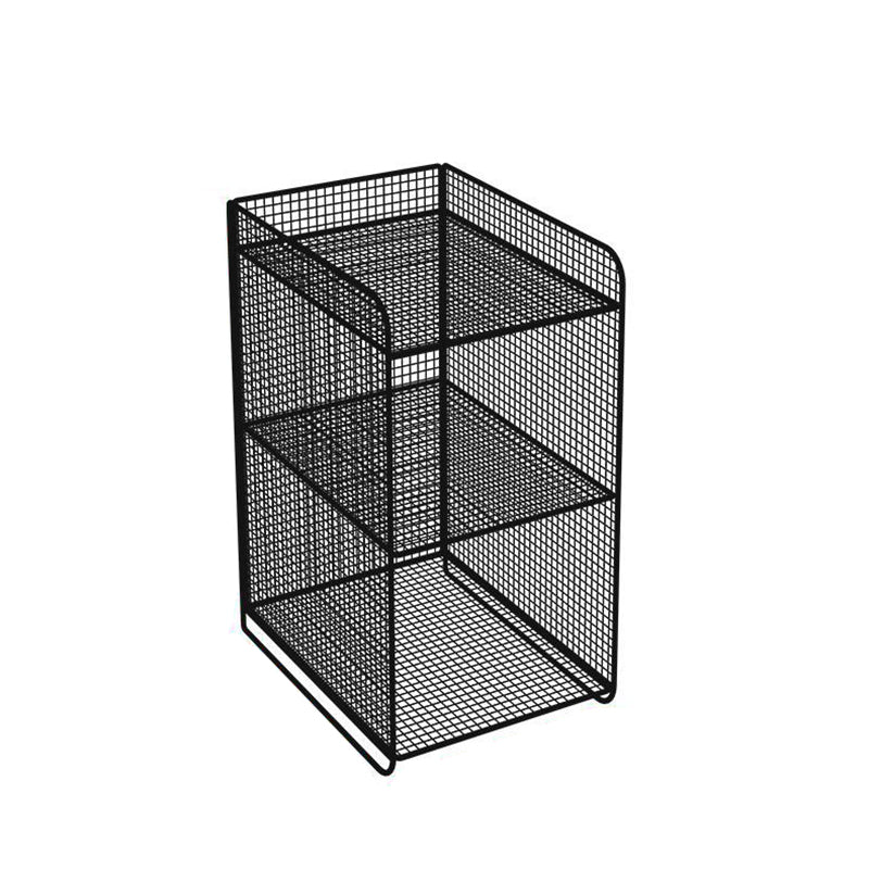Table de nuit rectangulaire étroite en fer minimaliste moderne avec 3 niveaux pour le salon et la chambre 