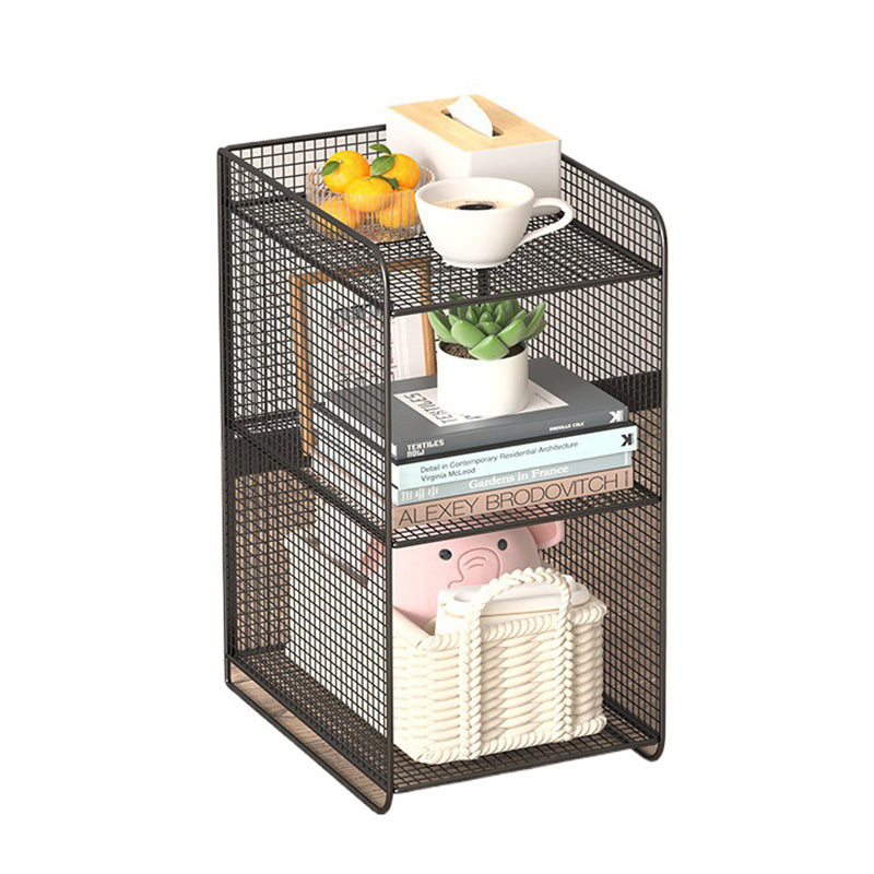Table de nuit rectangulaire étroite en fer minimaliste moderne avec 3 niveaux pour le salon et la chambre 