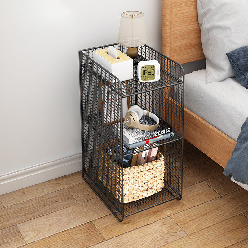 Table de nuit rectangulaire étroite en fer minimaliste moderne avec 3 niveaux pour le salon et la chambre 