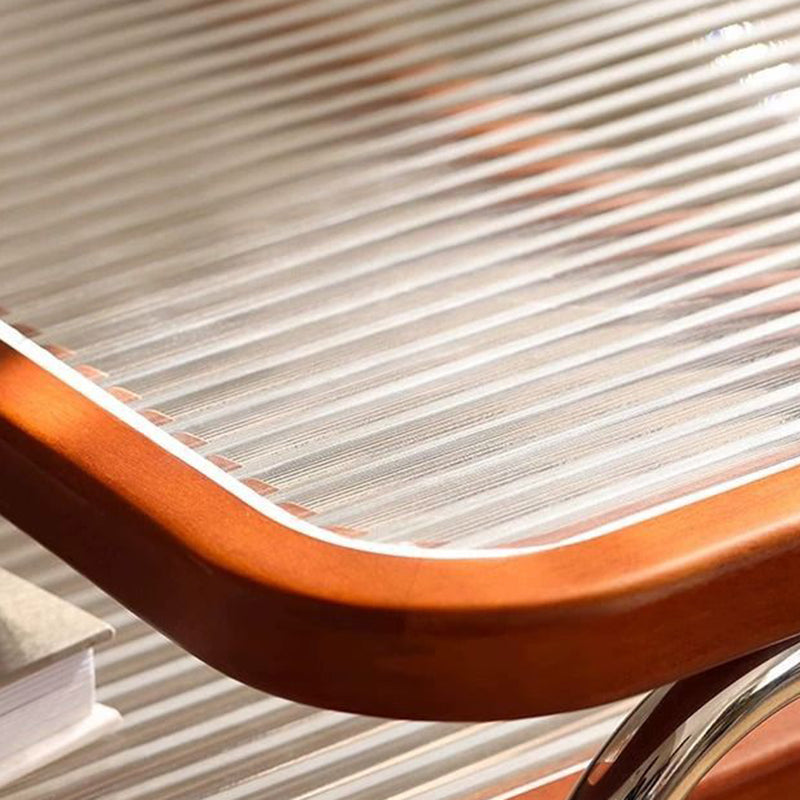 Zeitgenössisches Retro-gestreiftes Glas- und Edelstahl-Quadratisches Beistelltisch-Set Stapelbar Für Wohnzimmer 