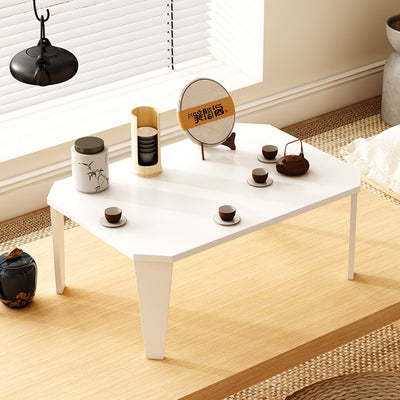 Modern Minimalist Solid Wood Rectangular Low Coffee Table With Folding Legs For Living Room