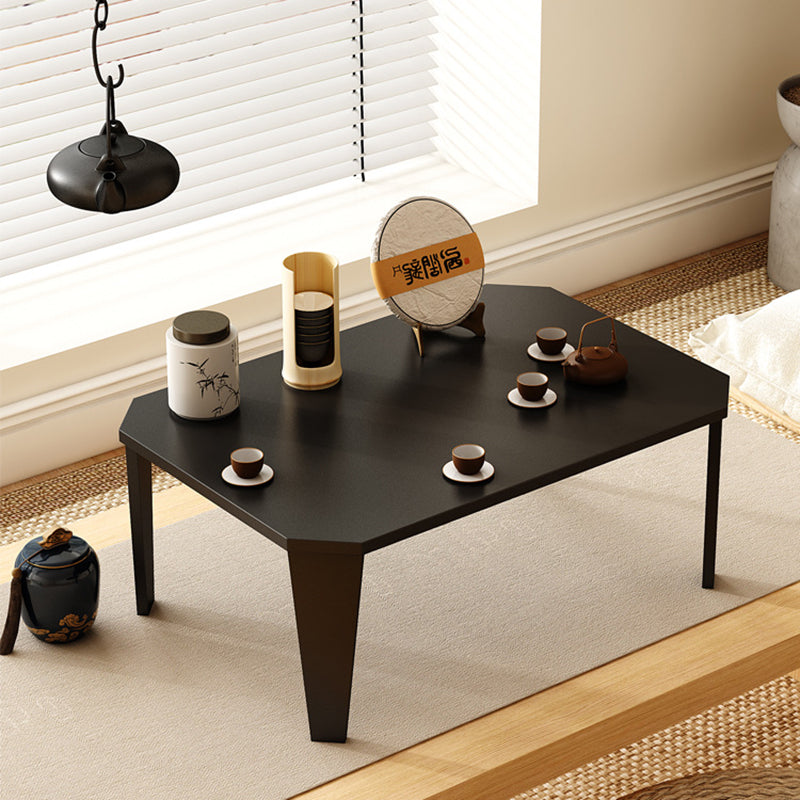 Modern Minimalist Solid Wood Rectangular Low Coffee Table With Folding Legs For Living Room