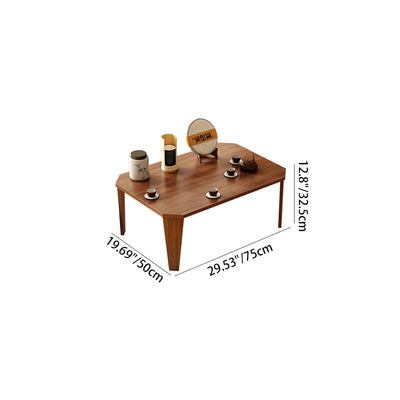 Modern Minimalist Solid Wood Rectangular Low Coffee Table With Folding Legs For Living Room