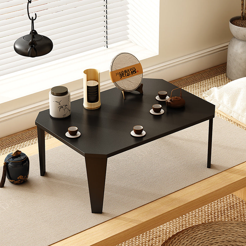 Modern Minimalist Solid Wood Rectangular Low Coffee Table With Folding Legs For Living Room