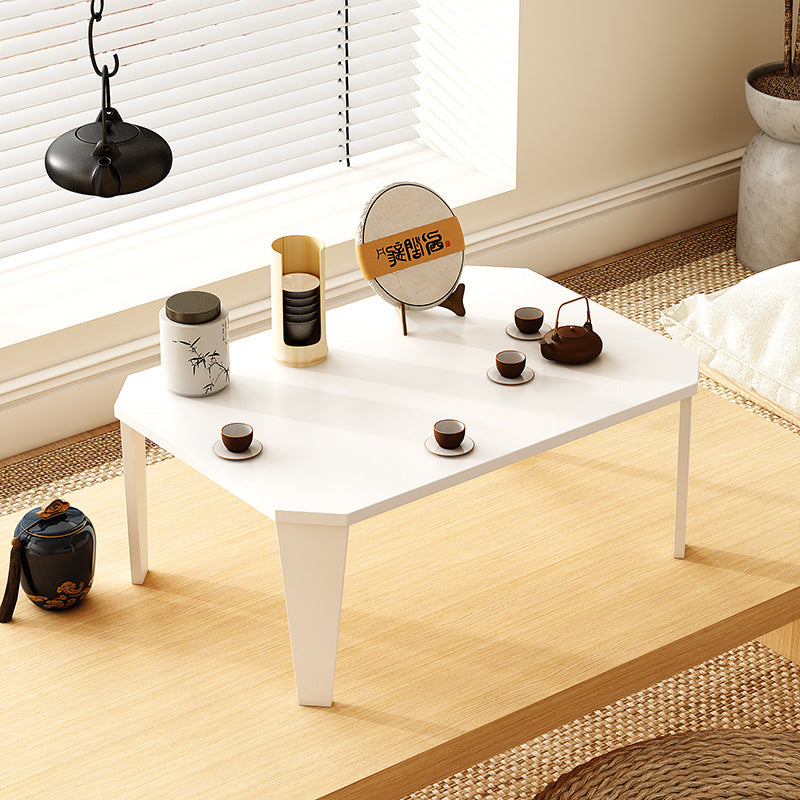 Modern Minimalist Solid Wood Rectangular Low Coffee Table With Folding Legs For Living Room