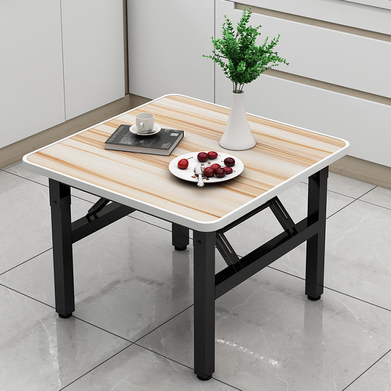 モダンミニマリストMDF＆カーボンスチール長方形ダイニングテーブル、4/6席用折りたたみデザイン 