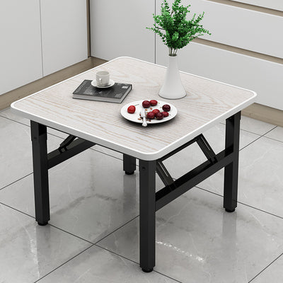 モダンミニマリストMDF＆カーボンスチール長方形ダイニングテーブル、4/6席用折りたたみデザイン 