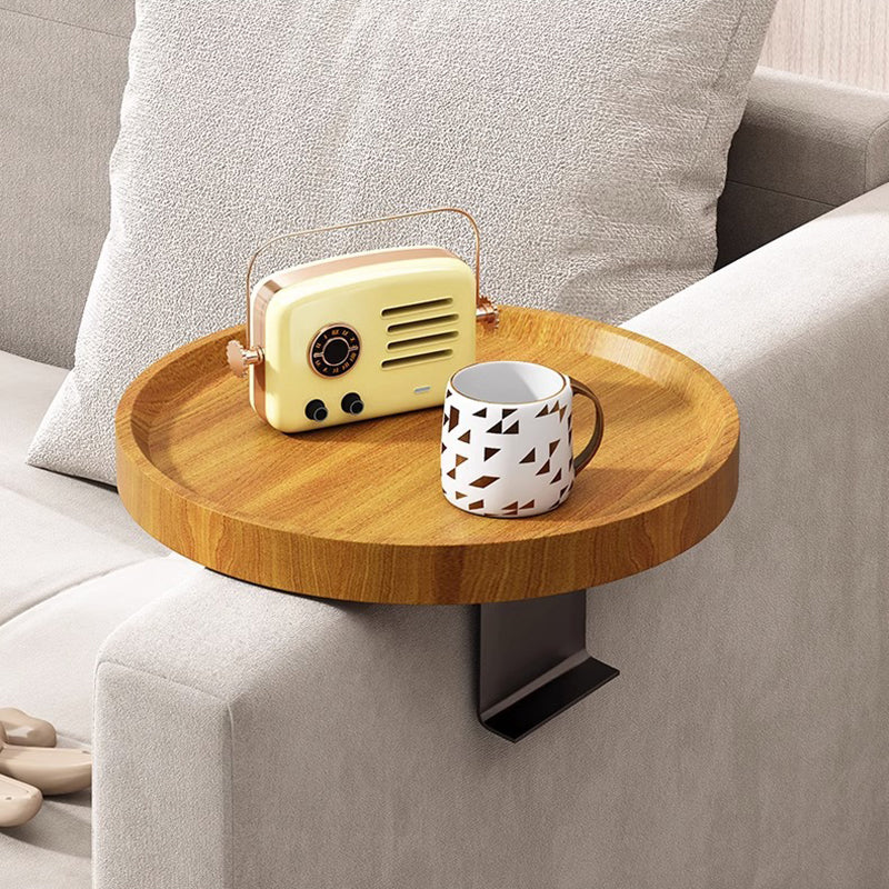 Moderner minimalistischer MDF- und Eisen-Rundtisch mit 1-Ablage für das Wohnzimmer 