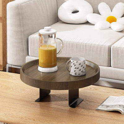 Moderner minimalistischer MDF- und Eisen-Rundtisch mit 1-Ablage für das Wohnzimmer 