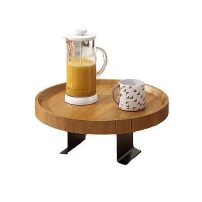 Moderner minimalistischer MDF- und Eisen-Rundtisch mit 1-Ablage für das Wohnzimmer 