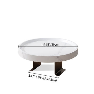 Moderner minimalistischer MDF- und Eisen-Rundtisch mit 1-Ablage für das Wohnzimmer 