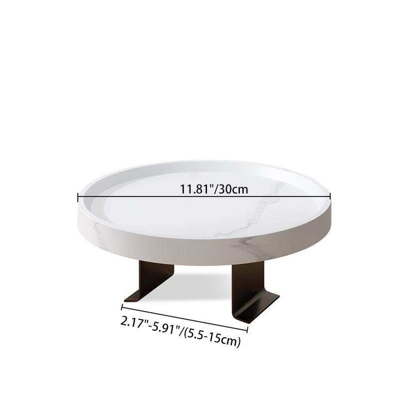 Moderner minimalistischer MDF- und Eisen-Rundtisch mit 1-Ablage für das Wohnzimmer 
