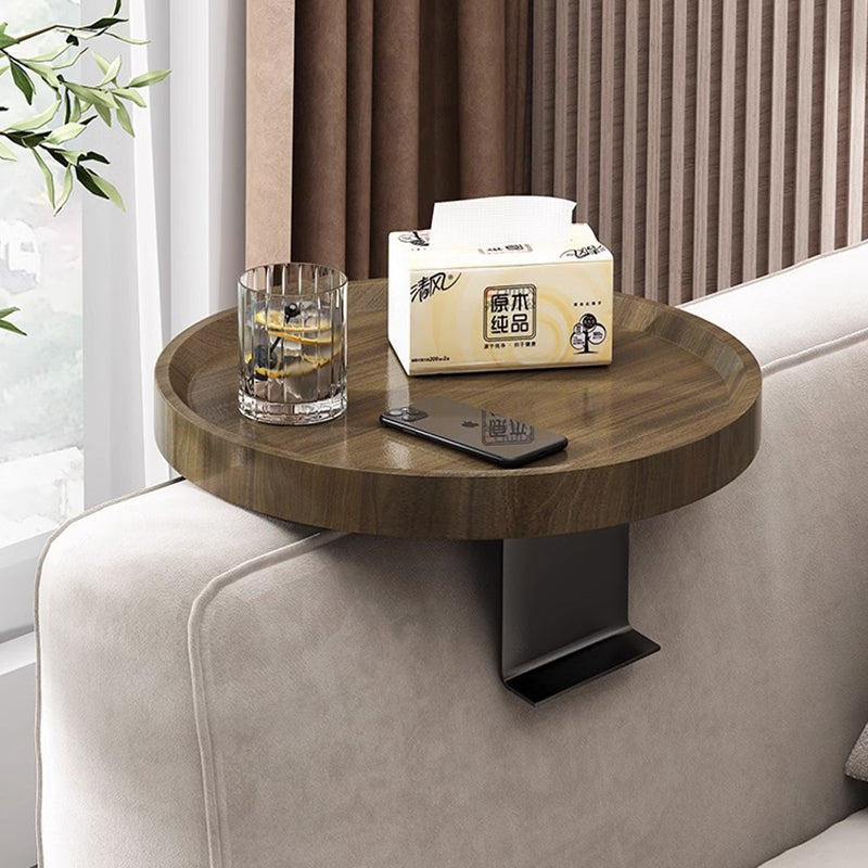 Moderner minimalistischer MDF- und Eisen-Rundtisch mit 1-Ablage für das Wohnzimmer 