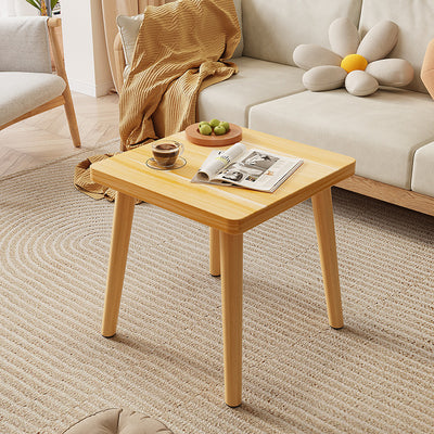 Contemporary Scandinavian Particle Board Square Coffee Table With Thickened Top For Living Room