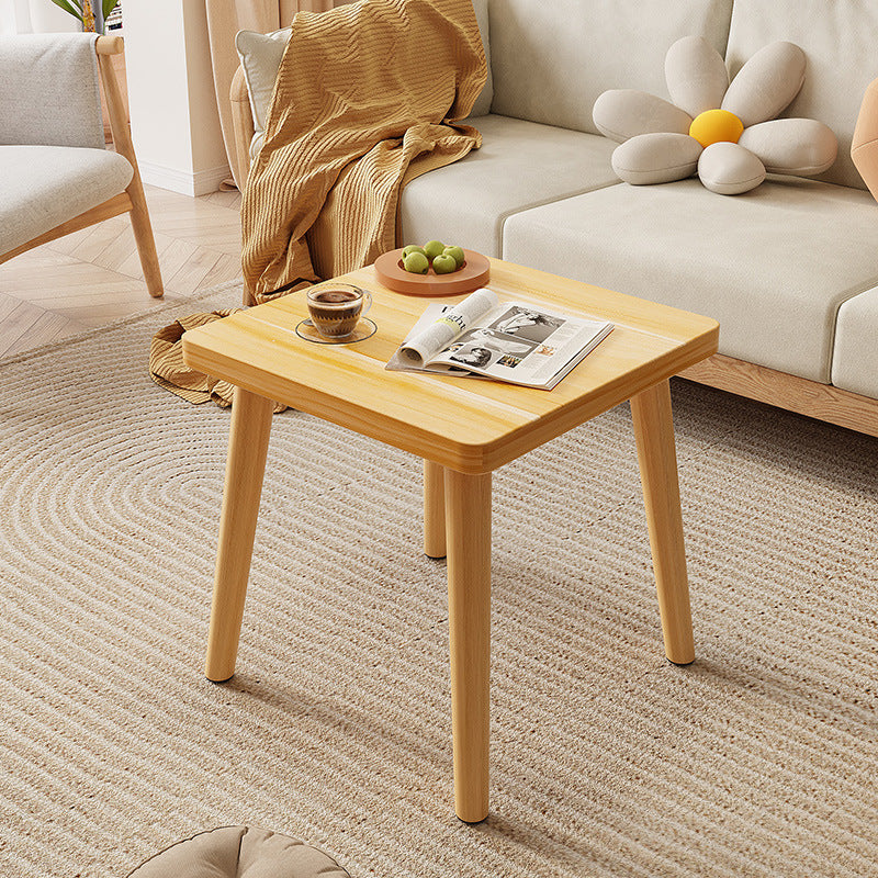 Contemporary Scandinavian Particle Board Square Coffee Table With Thickened Top For Living Room
