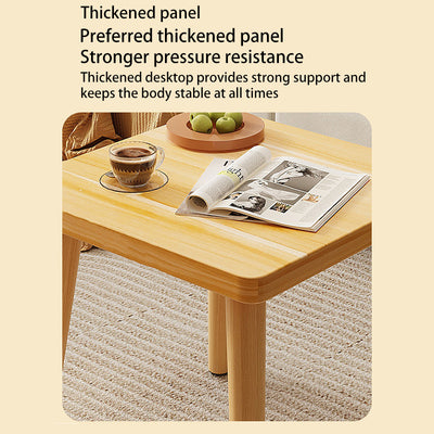 Contemporary Scandinavian Particle Board Square Coffee Table With Thickened Top For Living Room