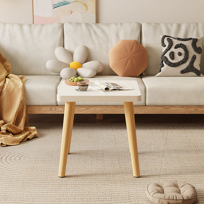Contemporary Scandinavian Particle Board Square Coffee Table With Thickened Top For Living Room