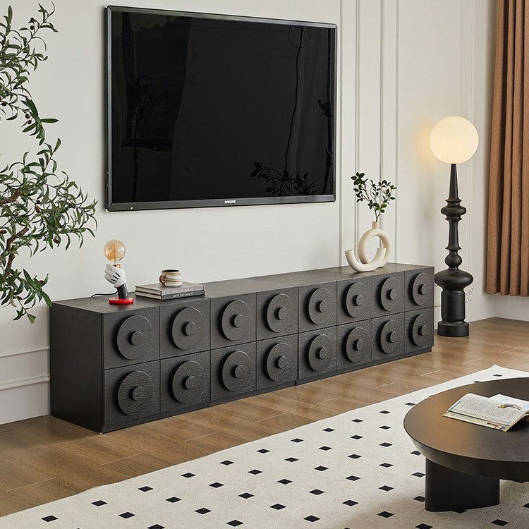 Contemporary Retro Pine Wood Plywood Square Combination Nightstand With 1-Drawer &amp; 1-Cabinet For Bedroom Or Living Room