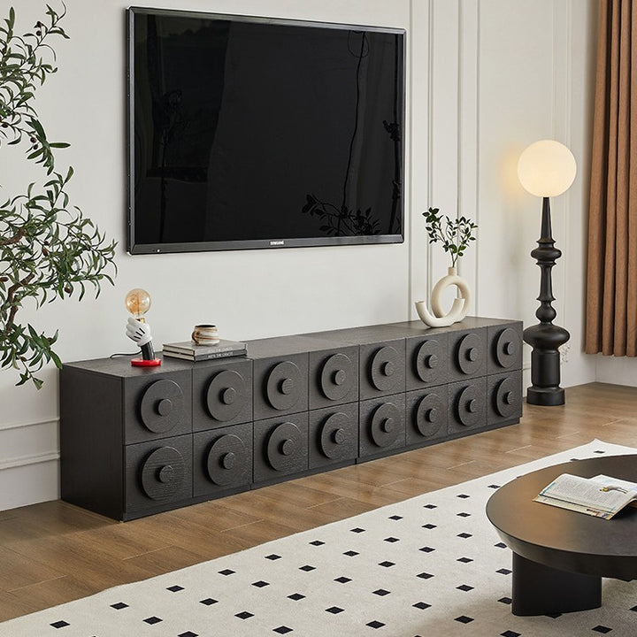 Contemporary Retro Pine Wood Plywood Square Combination Nightstand With 1-Drawer &amp; 1-Cabinet For Bedroom Or Living Room