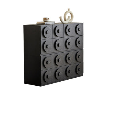 Table de nuit carrée en bois massif rétro contemporain avec 1 tiroir et 1 armoire pour chambre ou salon 