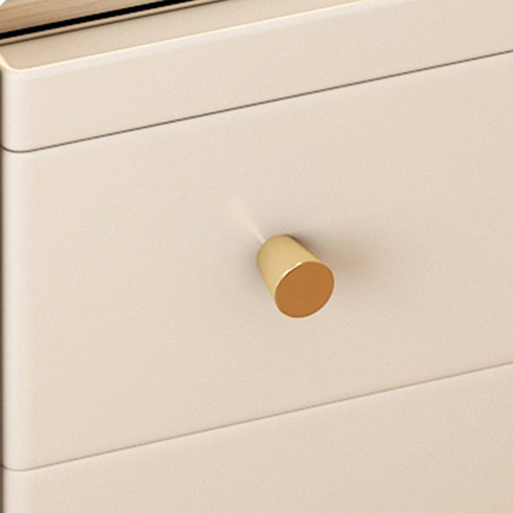 Moderna mesita de noche rectangular estrecha de madera de caucho nórdica contemporánea con 2 cajones y 1 armario para almacenamiento junto a la cama 